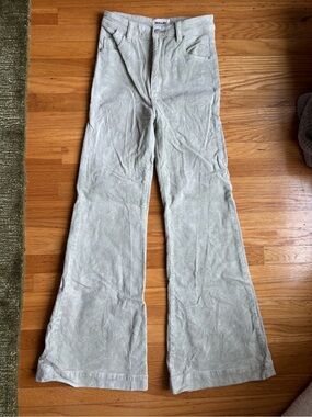 ROLLA'S Light Sage Green Corduroy Flare Jeans